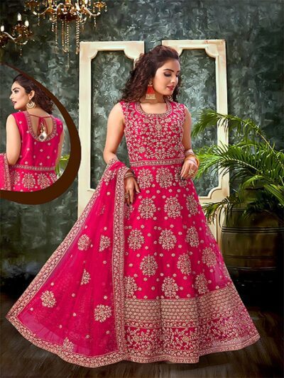 Kajree Pink Georgette Gown with Embellished work