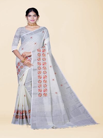 Kajree Linen Saree with Embellished Design