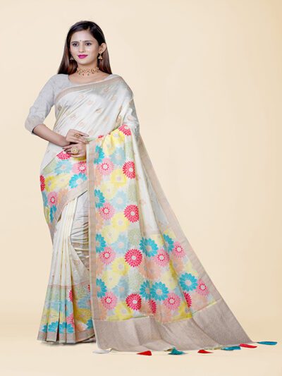 Kajree Raw Silk Saree With Modish Design