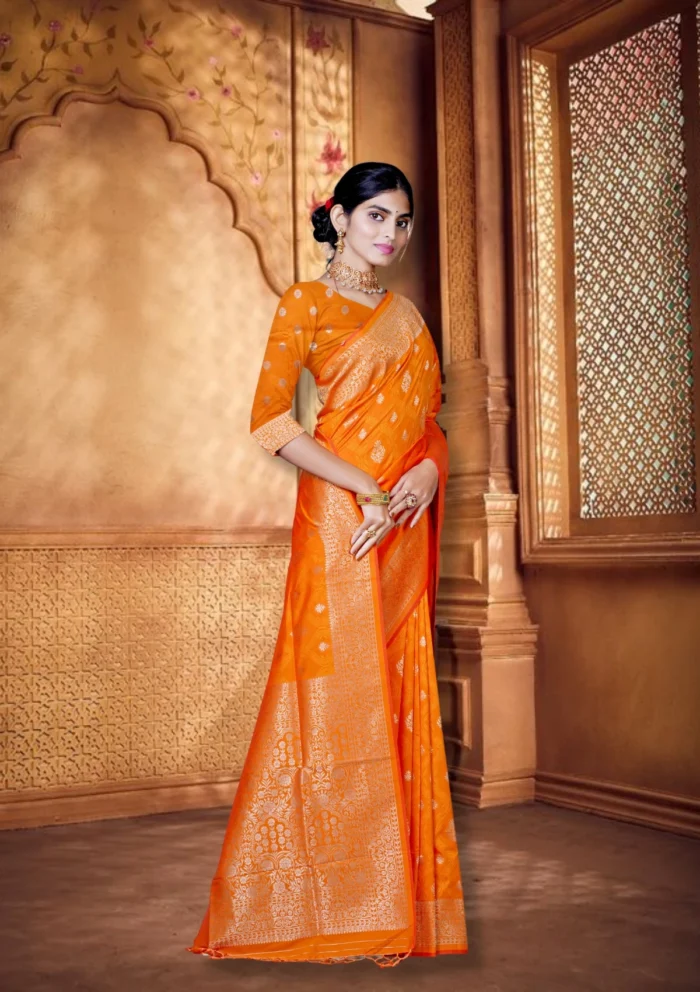 Orange Uppada Silk Saree